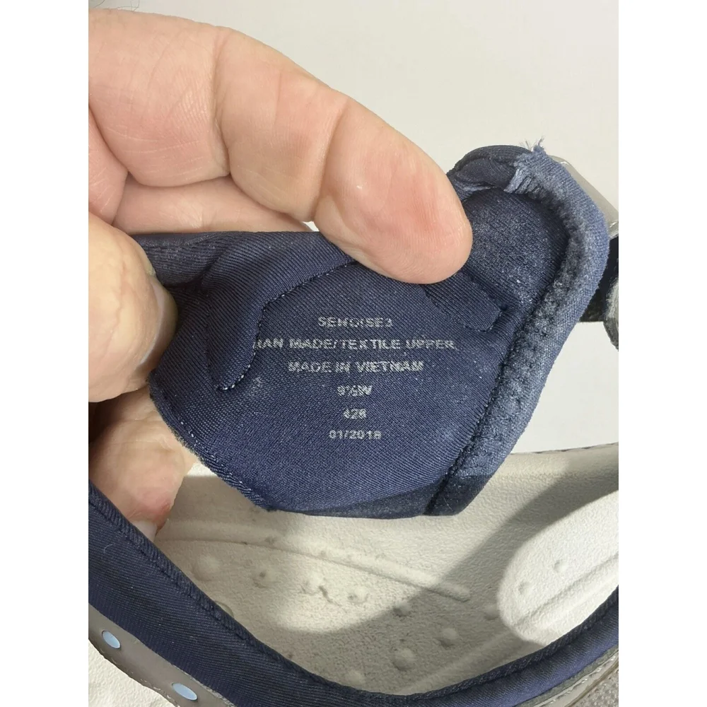 Men’s E Brand Senoise 3 Size 9.5 W Taupe Navy Strappy Waterproof Sandals NWOT